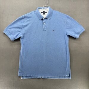 Tommy Hilfiger Mens XL Light Blue Short Sleeve Collared Polo Shirt